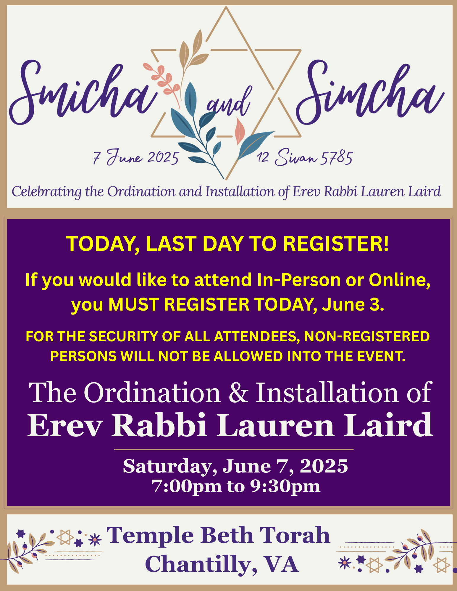 Final Reminder to register