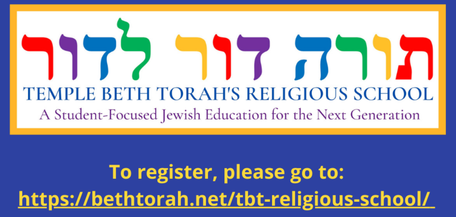 Religious School Registration