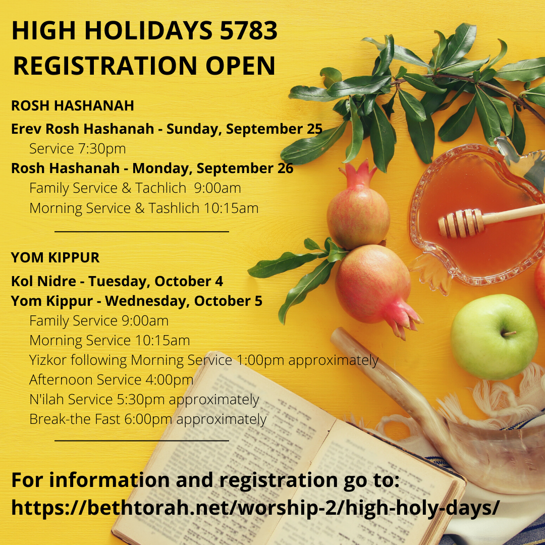 High Holidays Registration